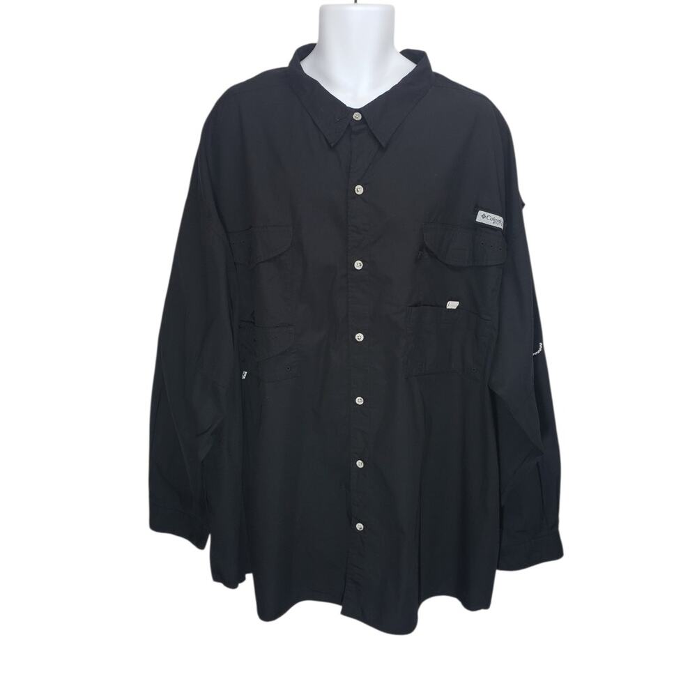 Columbia PFG Bonehead Fishing Shirt 6X Big & Tall Black L/S Performance NWOT